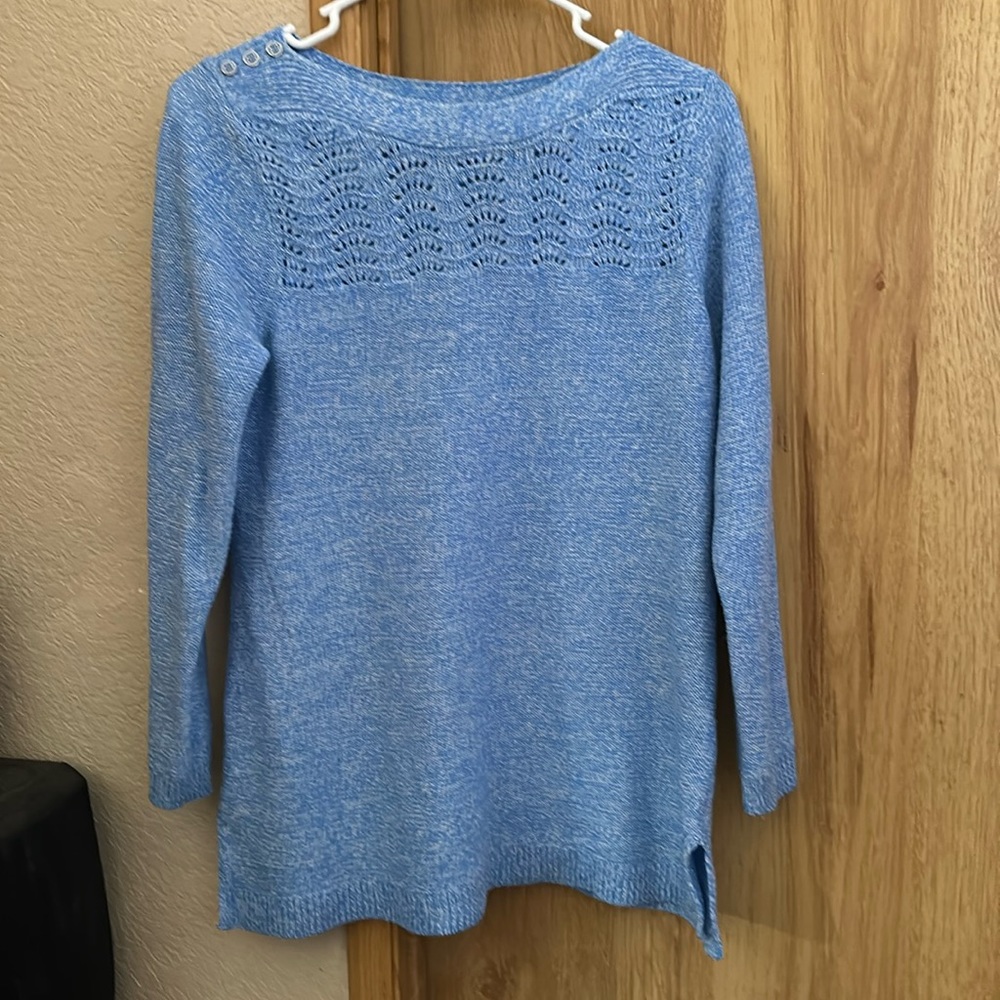 Pointelle Crewneck Tunic Sweater